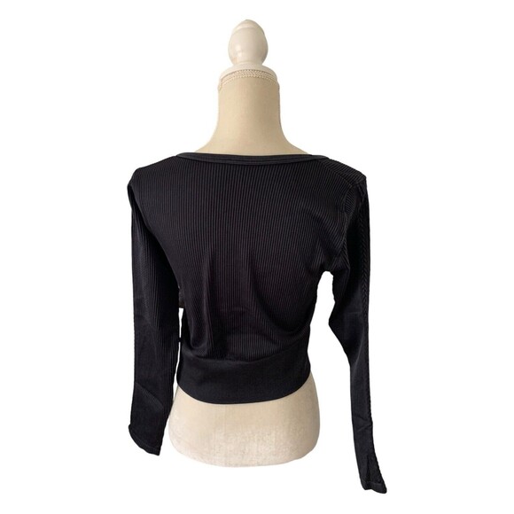 New! OFFLINE By Aerie Big Chill Seamless Square Neck Cropped Top Black Sz XL - Picture 6 of 15